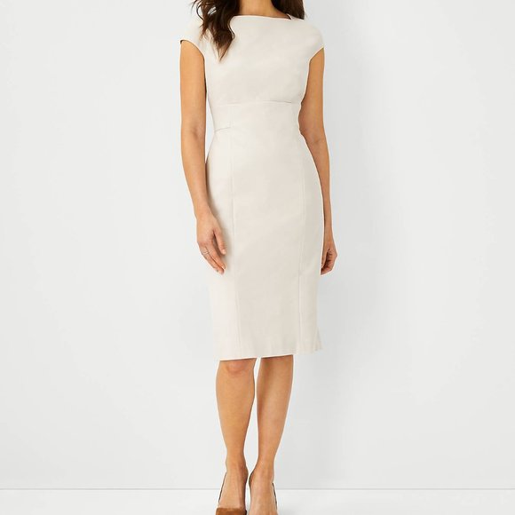 Ann Taylor The Envelope Neck Dress in Stretch Cotton - Picture 1 of 4